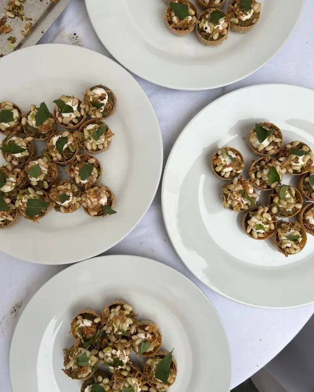 Plates of canapés