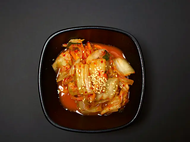 Kimchi: Korean fermented cabbage with sesame