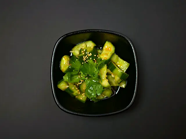 Whacked Cucumber Salad: cucumber salad with garlic and sesame